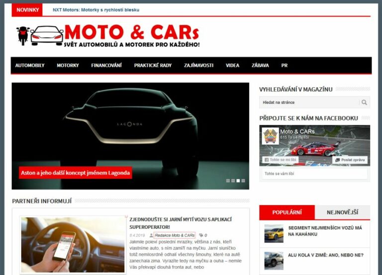 Publikace článku v auto-moto magazínu motocars.cz