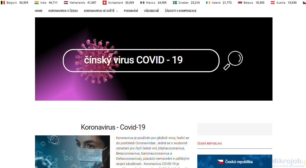 4521Kompletní web na prodej o koronaviru