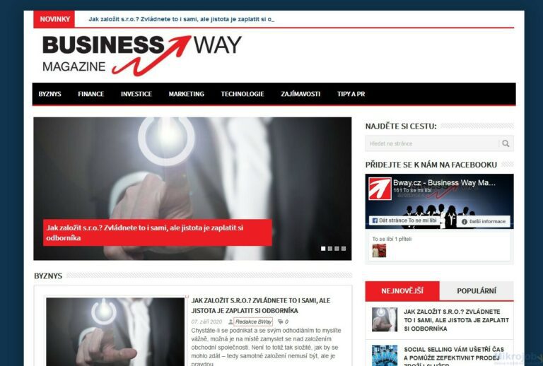 Publikace článku v podnikatelském a finančním magazínu Bway.cz