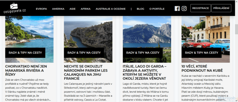 PR publikace článku na cestovatelském webu cesiposvete.cz