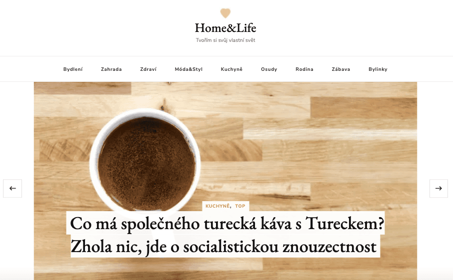 Publikace PR článku v magazínu Homeandlife.cz