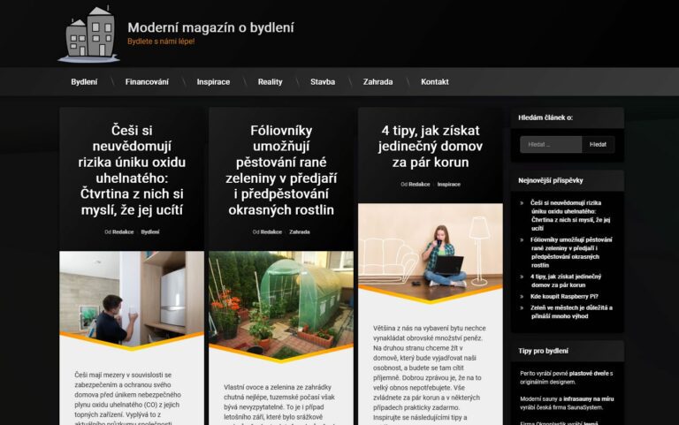 Publikace článku v magazínu o bydlení a zahradě